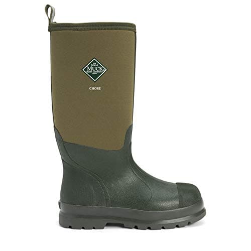 Image of Muck Boots Unisex Chore Classic Hi Pull On Waterproof Wellington Boot, Moss, 4