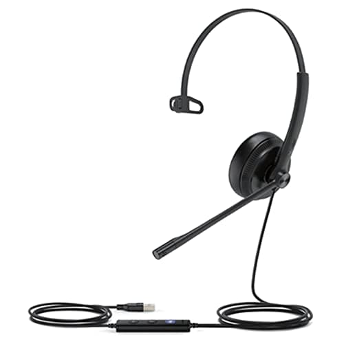 Image of Yealink UH34 Lite Professional USB-A, Plug & Play Monaural Corded Headset with Noise Cancelling Microphone, In-line Controller and Soft Foam Ear Cushions (Optimised for Microsoft Teams) – Black