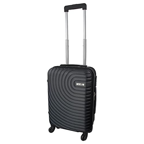 Image of Daniel James Cabin Suitcase - 18” or 20” Lightweight Carry On Hand Luggage with 4 Spinner Wheels - Airline Approved Hard Shell ABS Trolley Case Bag with Combination Lock (Black, 18-INCH)