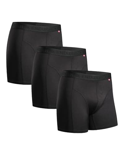 Image of DANISH ENDURANCE Mens Boxers, Anti Chafing, Long Leg or Regular, Sports Underwear Men, Running Boxers, 3 Pack, Black, Medium
