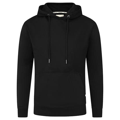 Image of Blu Apparel Men's Overhead Hoodie Hoodies for Men Activewear Midweight Hooded Sweatshirt (UK, Alpha, M, Regular, Regular, Black)