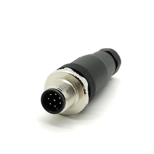 Image of Elecbee M12 8-Pin Connector Plug, 12 mm Sensor Cable Connector A-Code Thread Lock M12 Aviation Plug Round Connector IP67 Waterproof Unshielded Industrial Round Connector for Outdoor Use (Male)