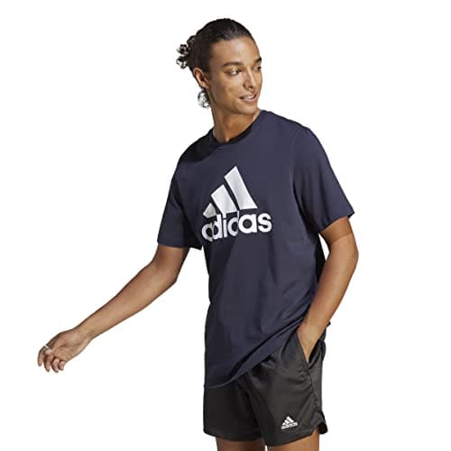 Image of adidas Men's Essentials Single Jersey Big Logo Tee, Legend Ink / White, L