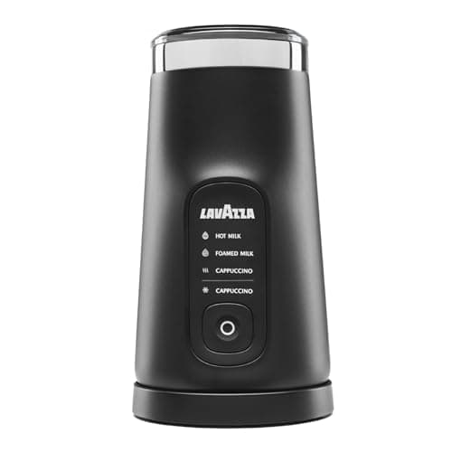 Image of Lavazza, MilkEasy Plus Electric Milk Frother, Ideal for Hot Milk, Latte Macchiato, Cappuccino, Cold Cappuccino with Elegant Ergonomic Design, Multifunction Button, Magnetic Whisk and Transparent Lid