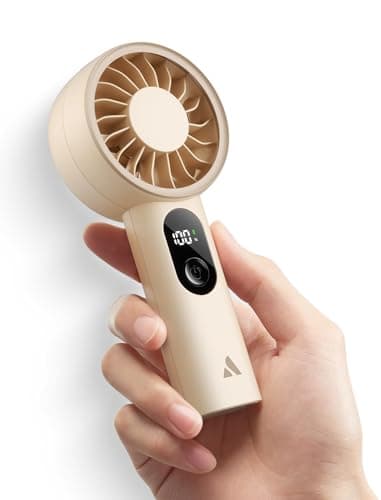 Image of Aecooly Mighty Handheld Fan, Powerful Portable Fan, USB Rechargeable [10H Max Cooling Time], Mini Personal Battery Powered, Pocket for Travel, Summer, Gifts for Women, Girls -Beige