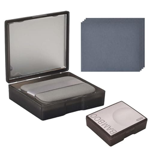 Image of 200 Sheets Oil Blotting Paper, Facial Blotting Paper with Mirror Case and Powder Self Adhesive Puff, Face Oil Blotting Paper Sheets, Effectively Controls Oil (Charcoal)