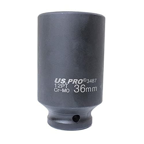 Image of US PRO Tools 36mm 1/2" Drive Axle Hub Nut Socket 12 Point Deep Impact Socket 3487