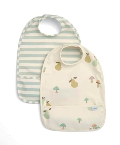 Image of Mamas & Papas Baby Bib, 2 Pack of Scoop Bibs, Woodland Fruit
