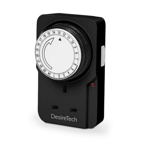 Image of Desiretech Plug-in Timer Switch, 24 Hour Segment Timer, Light Plug Socket to Control Appliances Up to 3120W, For Home Security, Deters Burglars, Automatic On/Off, Ideal for Christmas Lights - Black