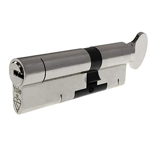 Image of 45/45T Nickel YALE Superior Thumbturn Euro Cylinder with 3 Keys/Anti Snap/Bump/Pick/Drill/Pull High Security uPVC Composite Door Barrel Profile Twist Thumb Turn Lock
