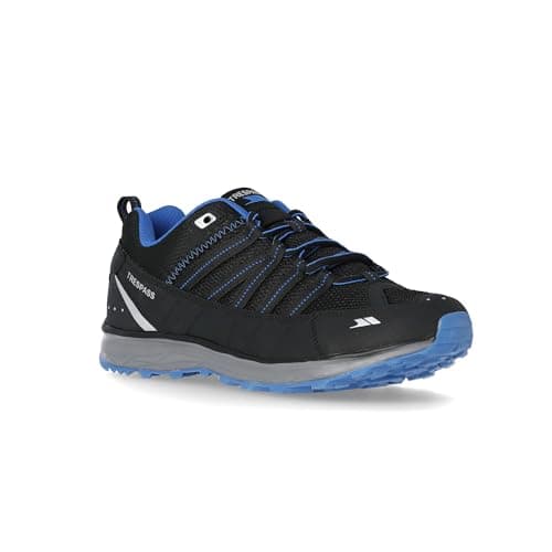 Image of Trespass Mens Trainers Pace - Active Sports Lace Up, Low-Cut, Cushioned Footbed, Durable Traction, Lightweight, Breathable, Reflective, Perfect for Running & Gym Black