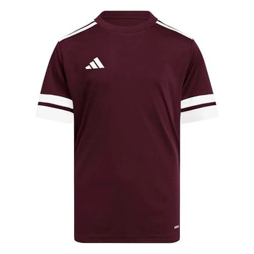 Image of adidas Unisex Kids SQUADRA25 Jersey Short Sleeve Kids, Team Maroon 2/White, 7-8 Years