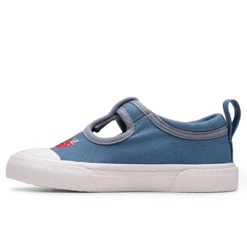 Image of Clarks Foxing Berry T Girls Infant Canvas Shoes 4.5 Blue Canvas