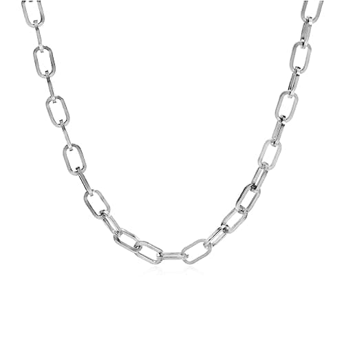 Image of KunBead Jewelry Silver Paperclip Chain Birthday Necklace Chunky Link Necklace for Mum Daughter Sister Nana Grandma