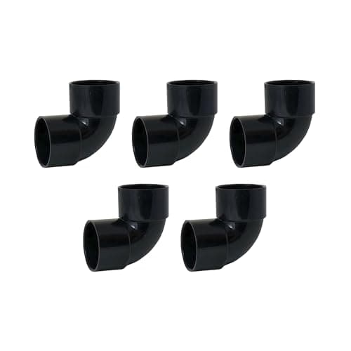 Image of HULTHOR 40mm Solvent Weld Elbow, 90 Degree Waste Pipe Bend, Plastic Solvent Weld Fitting for 40mm Waste Pipe, Black/White (Black – 5 Pack)