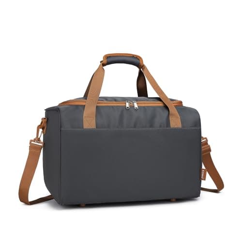 Image of Kono Ryanair 40x20x25 Under The Seat Holdall Cabin Hand Luggage Carry-On Travel Bag 20L (Grey/Brown)