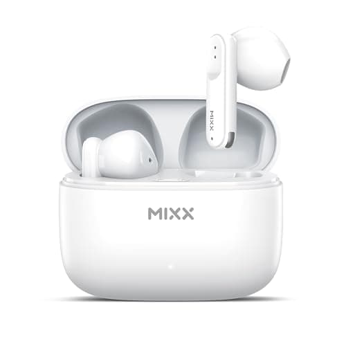 Image of Mixx StreamBuds Switch A7 Silicone-Free True Wireless Earbuds – Bluetooth 5.4 In-Ear Headphones with USB-C Charging Case, 18H Playtime, Quick Charge, Touch Controls, Voice Assistant, (White)