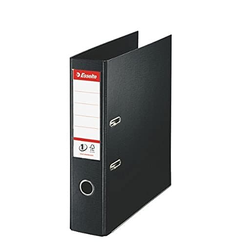 Image of Esselte A4 Lever Arch File, Black, 72 mm Spine, Plastic, Vivida Range, 811370, 500 Sheets Capacity