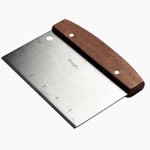 Image of Multipurpose Bench Scraper Kitchen Utensil for Flat Top Griddle, Dough Scraper Cutter for Bread and Pizza Cutter - Stainless Steel Metal Griddle Scraper Chopper