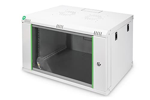 Image of DIGITUS network cabinet 19 inch 7 U cabinet - wall mounting - 450 mm depth - max. load 60 kg - Dynamic Basic - glass door - Grey