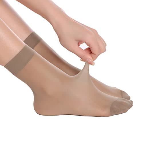 Image of LiiYoang 12 Pairs Women'S Pop Socks & Tights 20 Denier, Nylon Sheer Socks Women Ankle High Silk Thin Sock Multiple Colors Gift Boxed Set