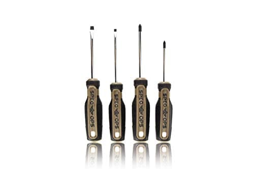 Image of Spec Ops Tools 4-Piece Screwdriver Set, Phillips #1 & #2, Slotted 3/16" & 1/4", Magnetic Tip, 3% Donated to Veterans