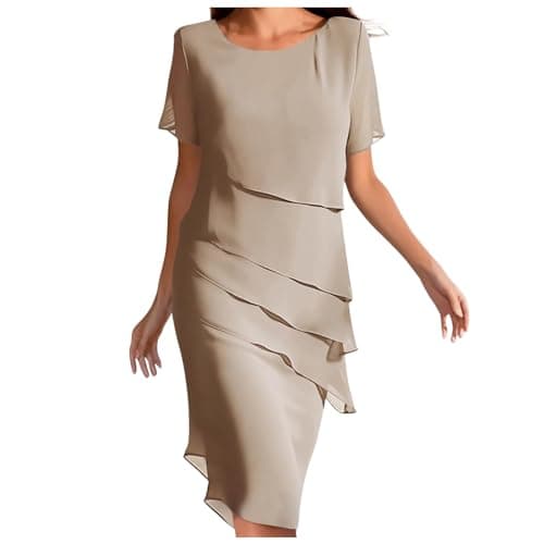 Image of Flora's Summer Wedding Guest Dresses: Modest Polka Dot Soft Cotton Lace Urchin Midi and Light Purple Ruffled Midis in Women's Sizes