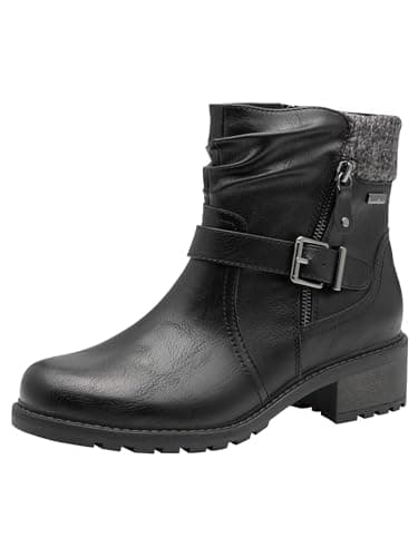Image of Jana Women's Boot Flat Tex + Vegan Fashion Boots, black, 6.5 UK