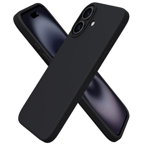 Image of ORNARTO Compatible with iPhone 16 Case 6.1", Slim Liquid Silicone 3 Layers Full Covered Soft Gel Rubber 16 Phone Cases Cover 6.1 inch Black