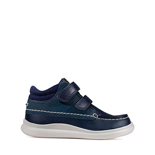 Image of Clarks Cloud Tuktu Boys Infant Suede Leather Riptape Boots 8.5 UK Child Navy
