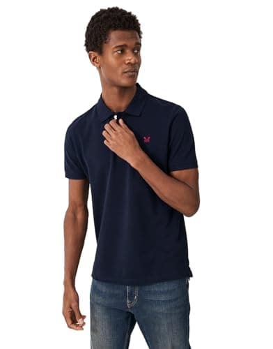 Image of Crew Clothing Mens Classic Pique Polo Shirt (Heritage Heritage Dark Navy) L