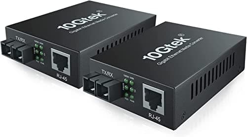 Image of ipolex Gigabit Single-Mode SC Fiber to Ethernet Media Converter, Built-in 1000Base-LX SFP Module, 1310nm, SMF, up to 20-km, Dual SC Fiber to 10/100/1000Base-TX (UTP/STP/Cat5e/Cat6 RJ45) 2-Pack.