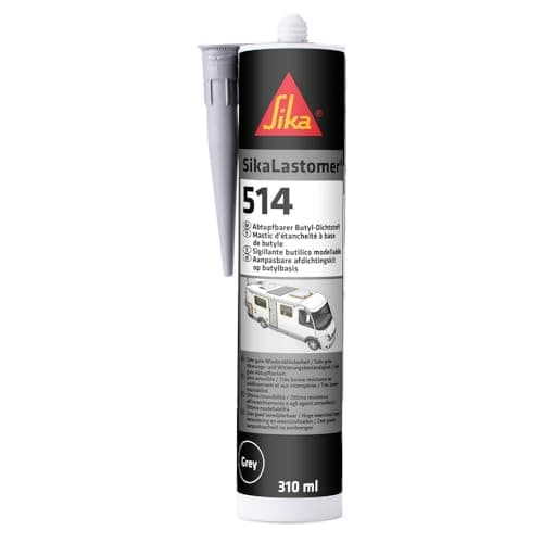 Image of SIKA - Butyl Sealant - SikaLastomer-514 Grey - Swabable Sealant for Removable Seals - Permanently Sticky and Elastic - 310 ml