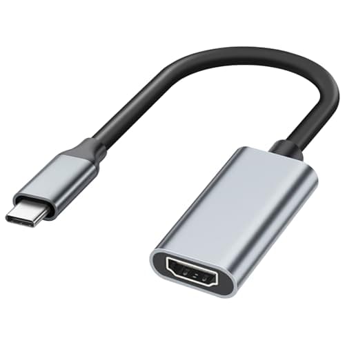 Image of USB C to HDMI Adapter, Type-C to HDMI 4K Adapter, 4K@30Hz Thunderbolt 3/4, Sturdy Aluminum&Nylon Type C to HDMI Converter for iPhone 16/15, MacBook Pro/Air, iPad Pro, Samsung Galaxy S24, Dell XPS