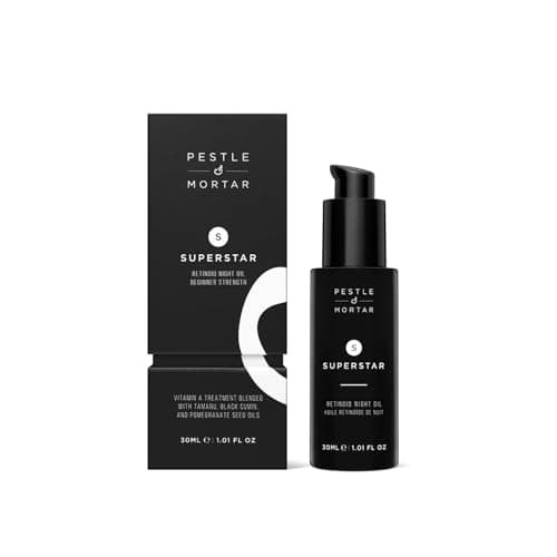 Image of Pestle & Mortar Superstar 2% Retinoid Night Oil, Overnight Face Serum, Anti Ageing and Reduces Wrinkles with Vitamin E, Vitamin C and organic oil, 30ml