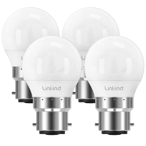 Image of Linkind Bayonet Light Bulb 40w Equivalent,Warm White 2700K, 4.9W 470lm B22d LED Bulbs,G45 Golf Ball Energy Saving Bulbs, Non-Dimmable, 4 Pack