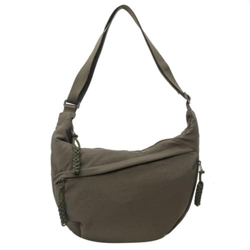 Image of HEVANCIE Half Moon Shoulder Bag Nylon Large Crossbody Bag Slouchy Bag Hobo Bag Bum Bag Crossbag Women's Shoulder Bags (Green)
