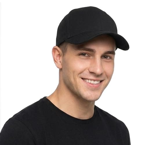 Image of HAPEE Black Baseball Cap Mens, Men's Hats (Black -1Pack)
