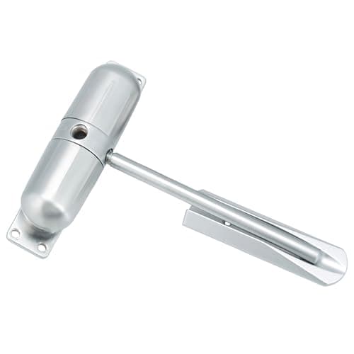 Image of Burg Wachter Spring Loaded Adjustable Auto Closing Door Closer - Home & Commercial - Satin Chrome