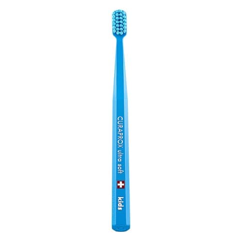 Image of Curaprox CS Kids Toothbrush– for Children Aged 4–12 | Ultra-Soft Gentle Cleaning | 5,500 Curen® filaments | Blue | Single Pack | Made in Switzerland