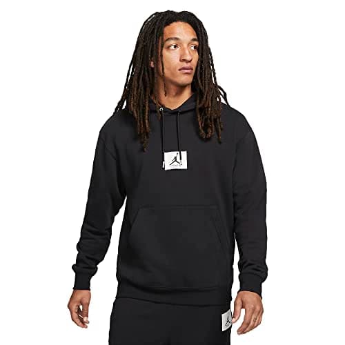 Image of Jordan Men's Black Statement Fleece Pullover Hoodie, Black, L