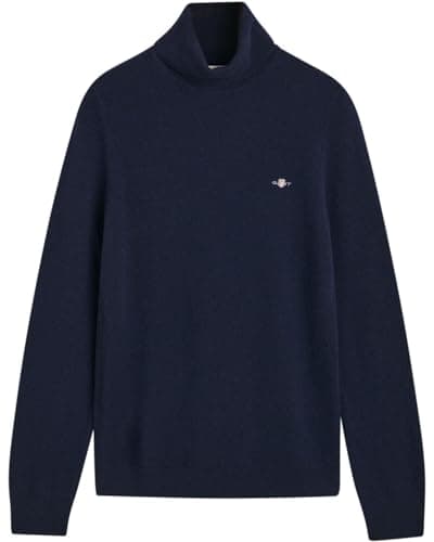 Image of GANT Extrafine Lambswool Rollneck, Evening Blue, XS