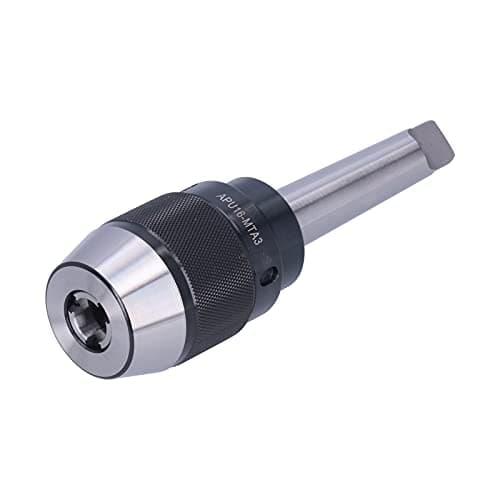 Image of APU16 - MT3 Drill Chuck Integrated Morse Taper MT3 Flat Tail Manual Drill Chuck for Drilling Machines, 16mm Capacity Steel Tool Accessory with High Accuracy and Hardness