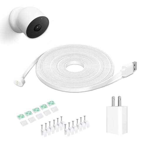 Image of DIANMU 26FT Power Cord and Adapter for Google Nest Cam Outdoor or Indoor (Battery), Weatherproof Charging Cable with Charger for Your Nest Outdoor Camera - 2nd Gen, 1 Pack