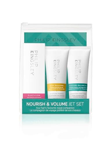 Image of Philip Kingsley | Nourish And Volume Haircare Travel Set | Contains Elasticizer, Body Building Shampoo and Moisure Balancing Conditioner | Hair Travel Essentials | 3 x 75ml