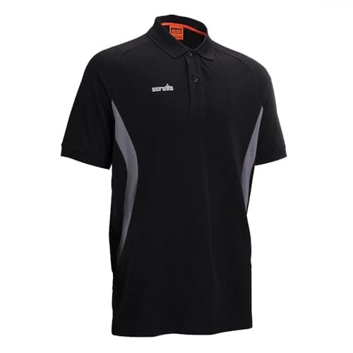 Image of Scruffs Mens Tech Polo Work Utility T-Shirt, Black, XL UK