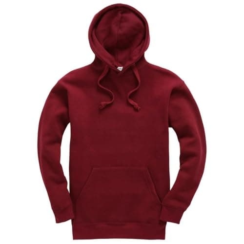 Image of Mellor Design Plain Pullover Hoodie Hooded Top Unisex Mens Ladies Hooded Sweatshirts Burgundy, XL