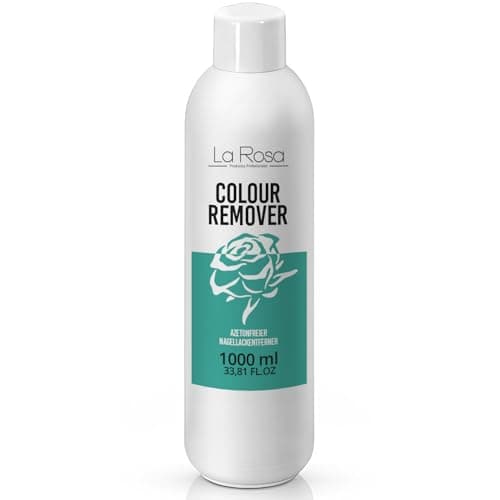 Image of La Rosa Nail Polish Remover, 1000ml (Acetone Free, non acetone) with Vitamin Complex, Quickly Removes Enamel from Natural, Gel and Acrylic Nails, Lemon Scent