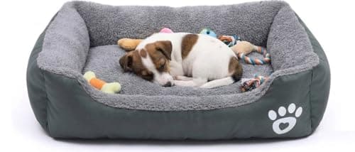 Image of SuperGift.com Soft & Fluffy Pet Bed - Anti-Anxiety Washable Bed for Dogs and Cats - Non-Slip Base - Dog & Cat Bed - Warm and Cosy - Grey (Medium)