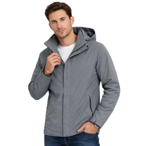 Image of Blu Apparel Mens Waterproof Jacket Men's Rain Jackets Windproof Breathable Mesh Lined Coat for Men (UK, Alpha, XL, Regular, Regular, Charcoal)